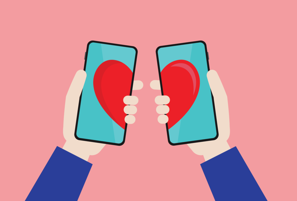 hearts on smartphones